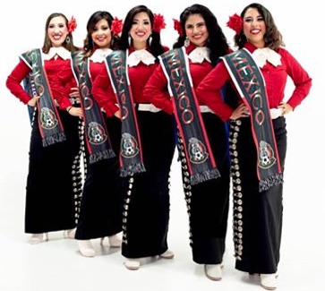 Mariachi Rosas Divinas group members wearing award ribbons 